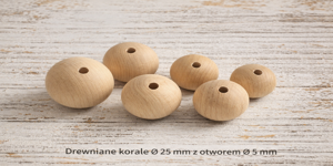 Korale drewniane surowe Ø25 mm – naturalne kulki do biżuterii i dekoracji